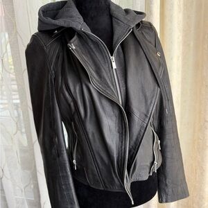 Bod &Christensen leather black jacket size S